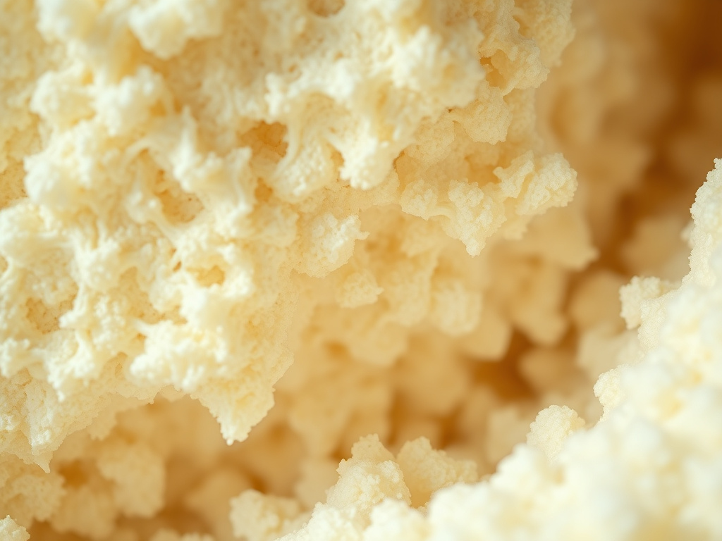 Close-up texture of cured spray foam insulation material